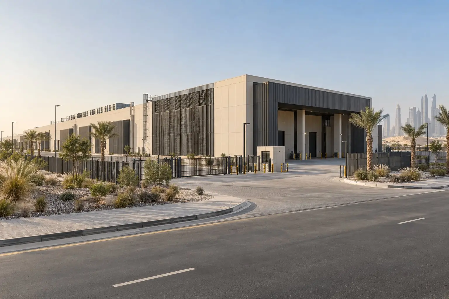 Architectural illustration of a data centre in Dubai