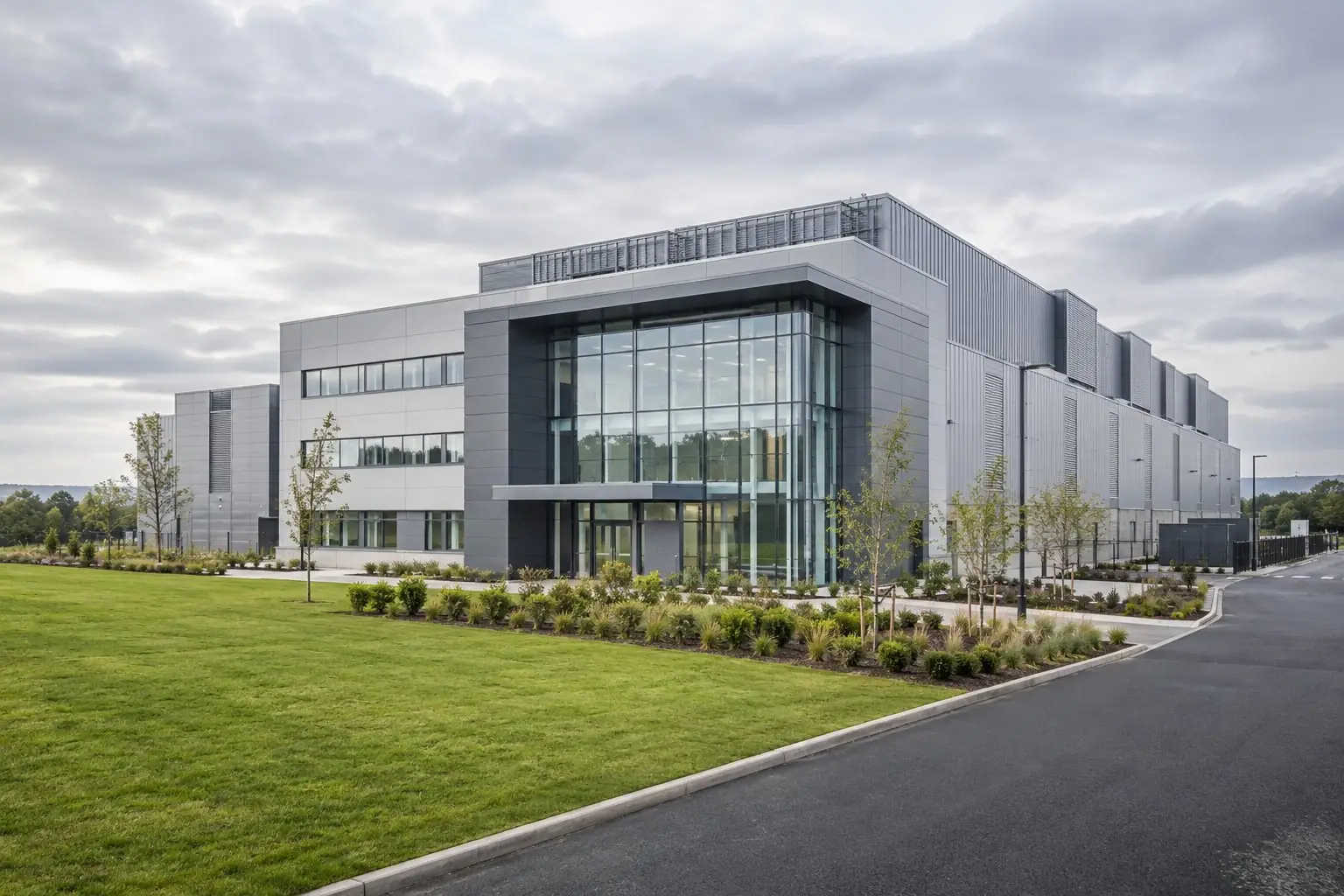 Architectural illustration of a data centre in Dublin