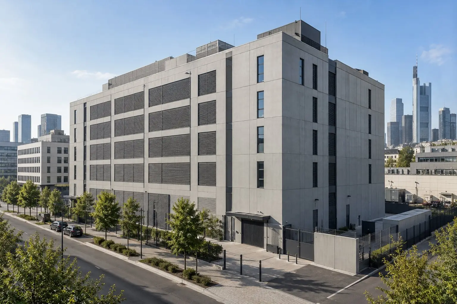 Architectural illustration of a data centre in Frankfurt