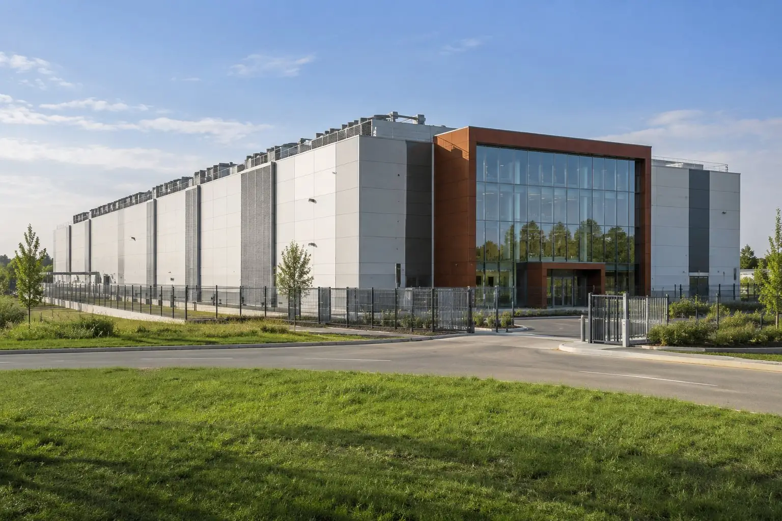 Architectural illustration of a data centre in Milan