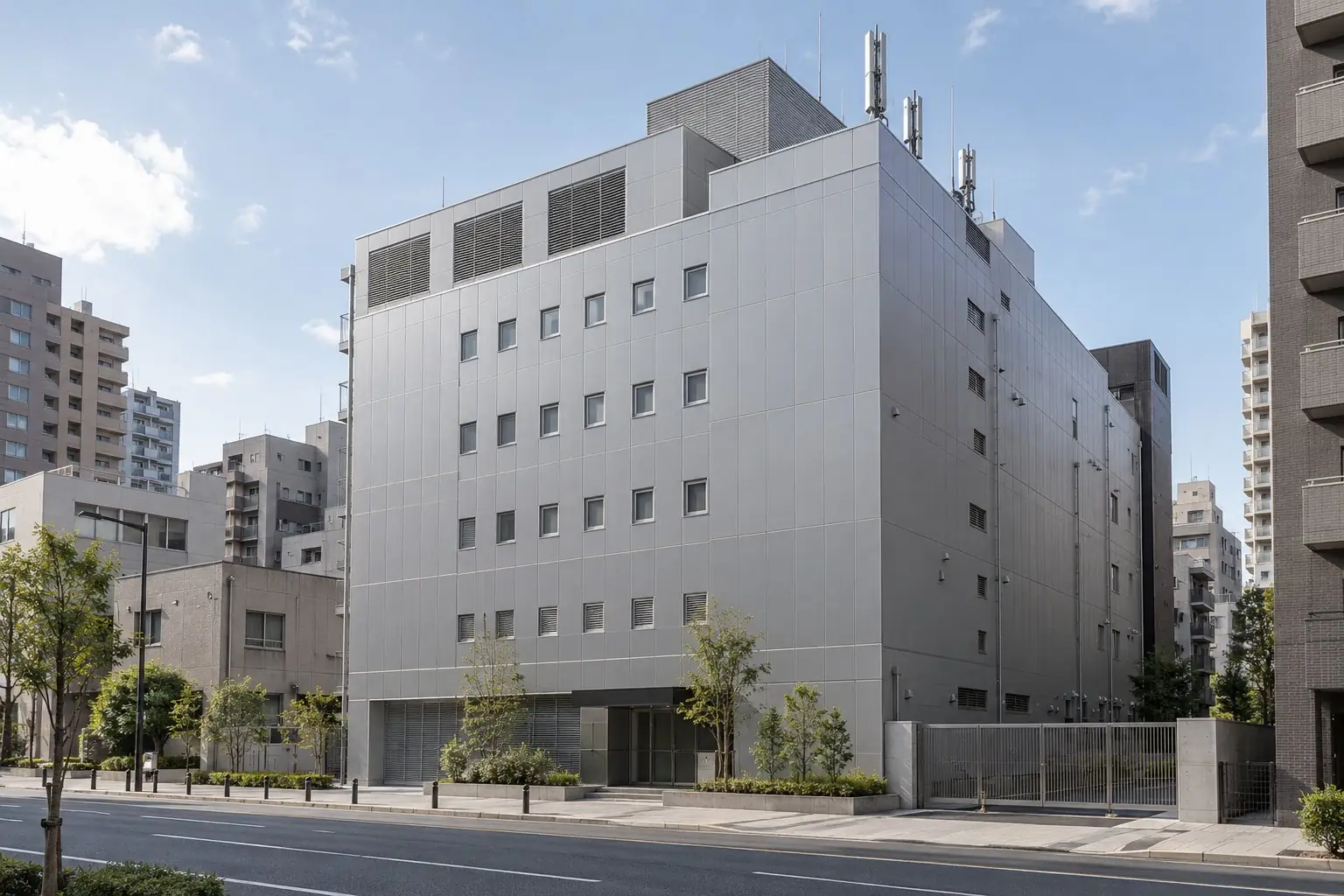 Architectural illustration of a data centre in Osaka
