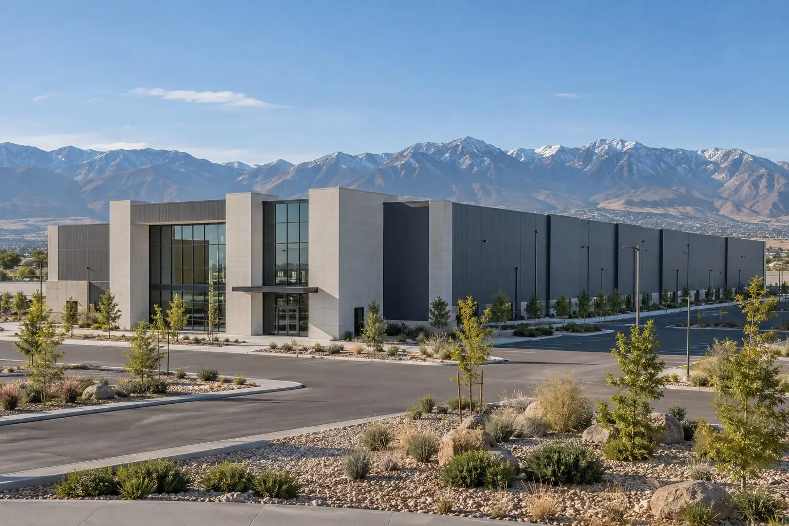 Architectural illustration of a data centre in Utah